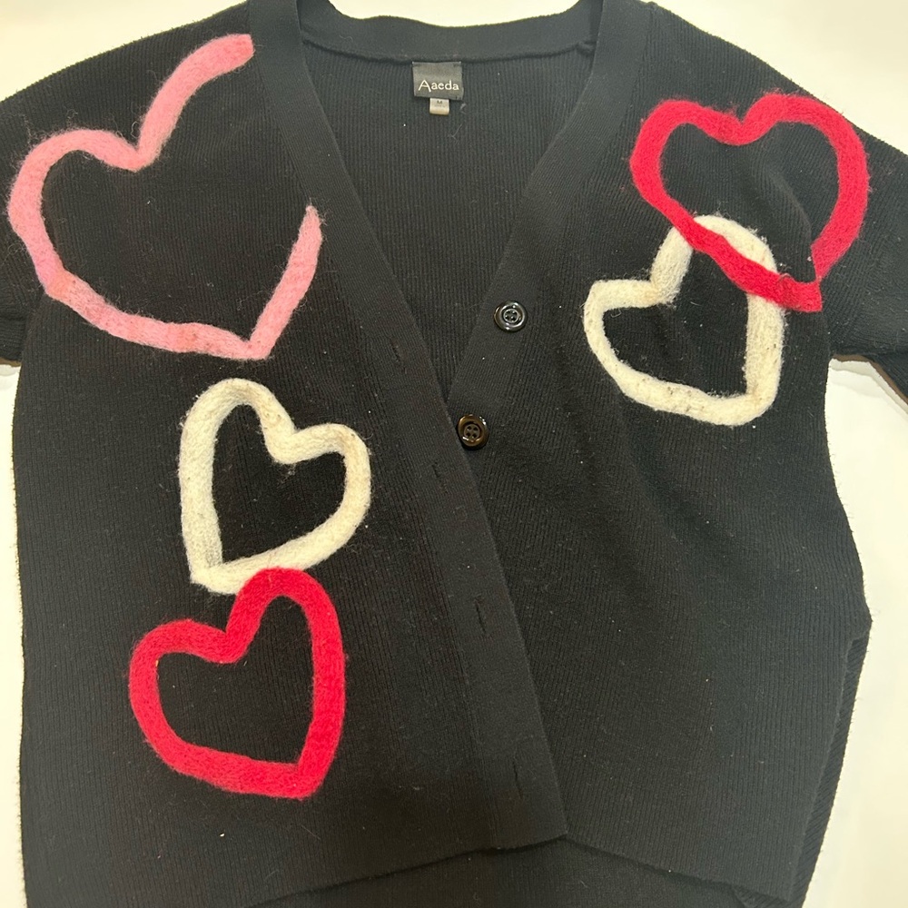 Black Heart Patterned Women's Sweater